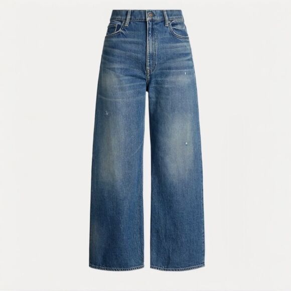 LAUREN Ralph Lauren Very High Rise Wide Leg Crop Ankle Jeans 12 NEW $198 - Picture 2 of 8